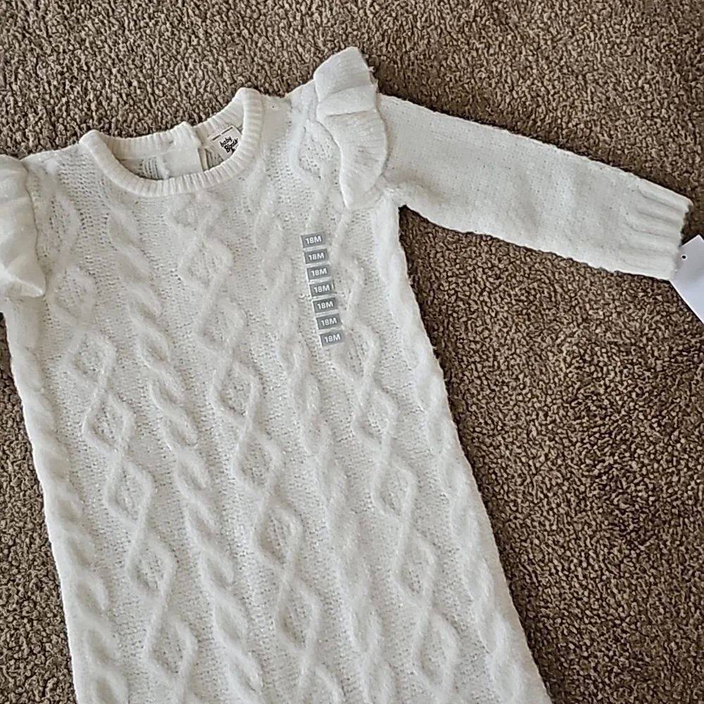 Oshkosh B'gosh Ivory Cable Knit One Piece Sweater 18 Months NEW